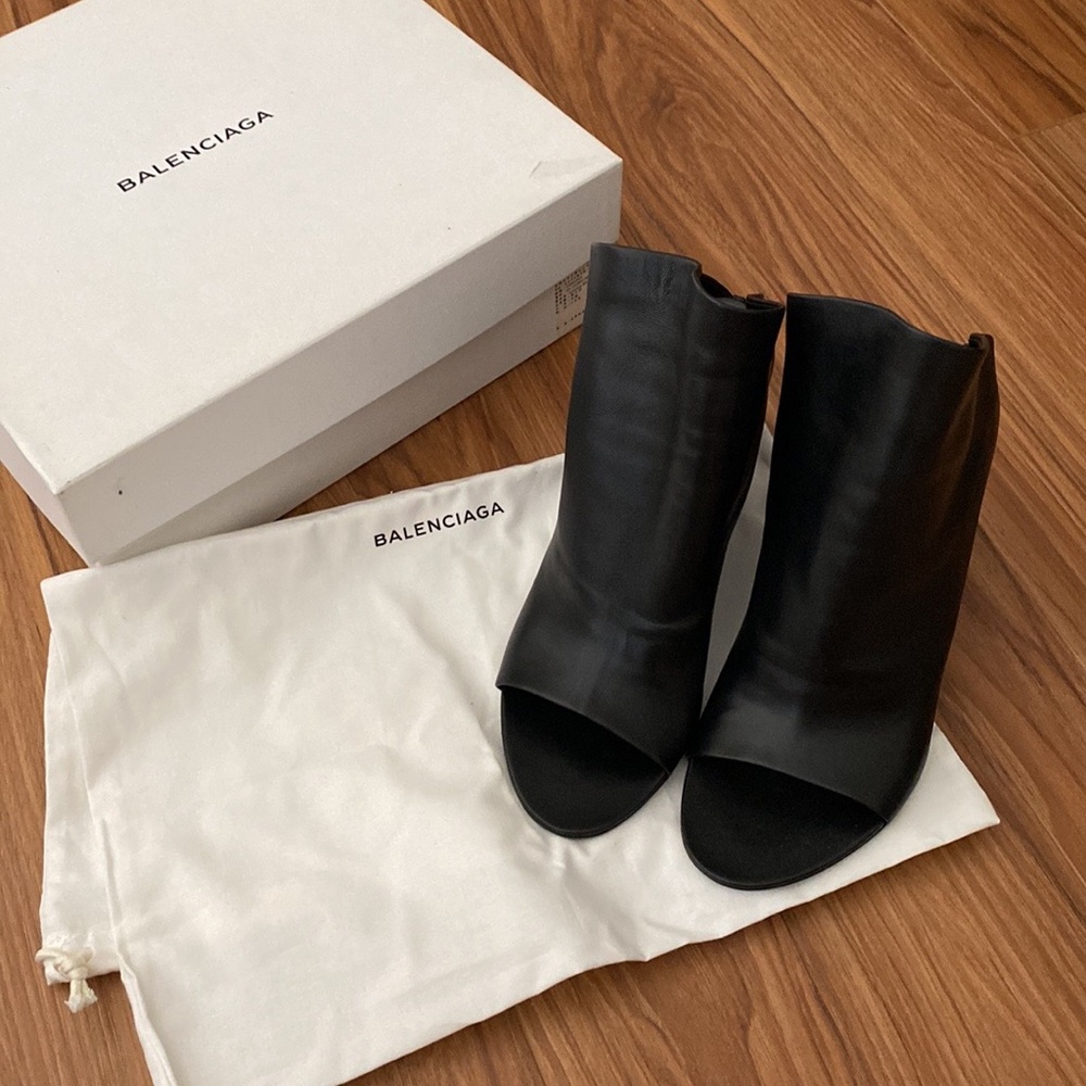 Balenciaga sandal pelle s cuoio agneau mi-brillant noir 39.5